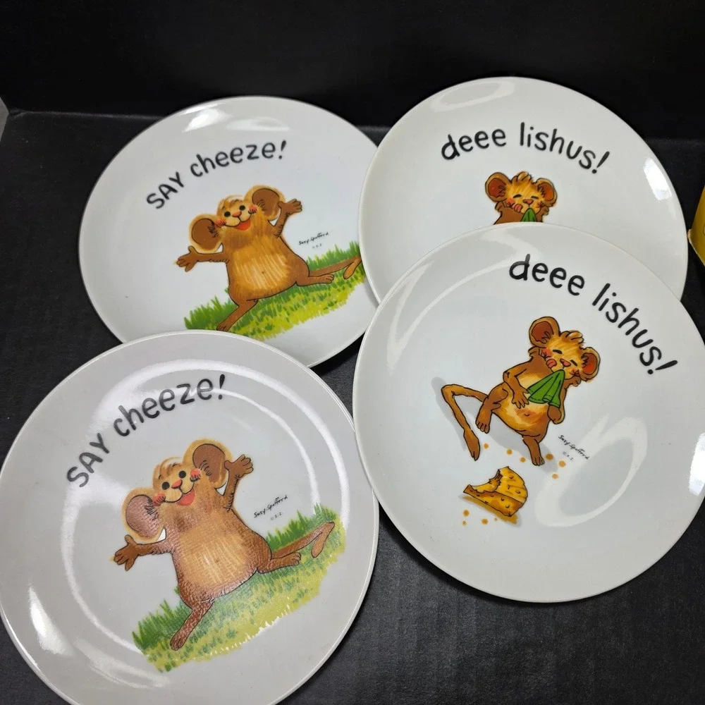 Vintage Suzy's Zoo 8 pc Cheese Service‎ Set Suzy Spafford Enesco 70s Charcuterie